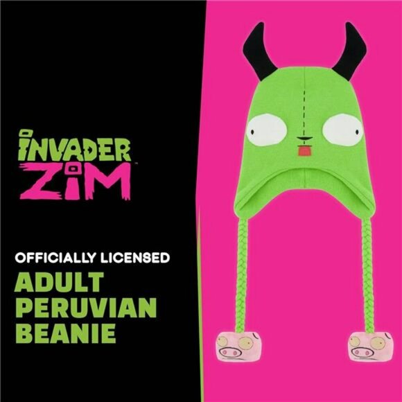 Invader Zim Gir Beanie Hat Knit Winter Cap with Ears Cosplay Costume Warm - Picture 2 of 7